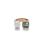 NUDO ring with diamonds and prasiolite by Pomellato
